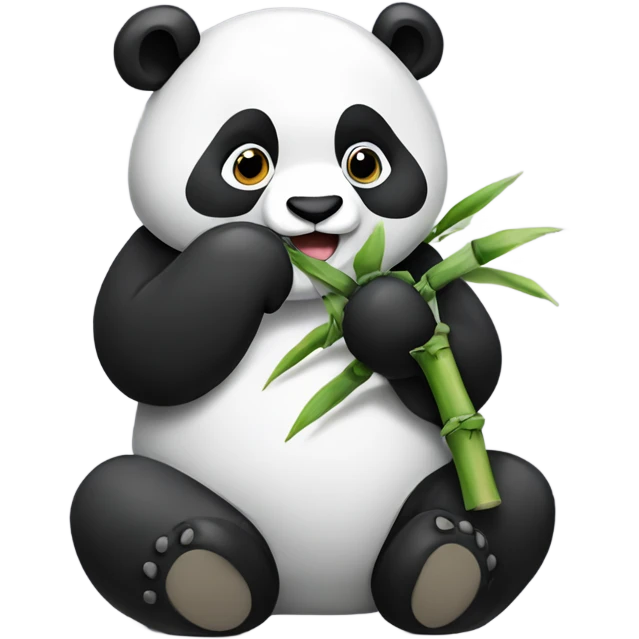 Panda bear eating bamboo emoji