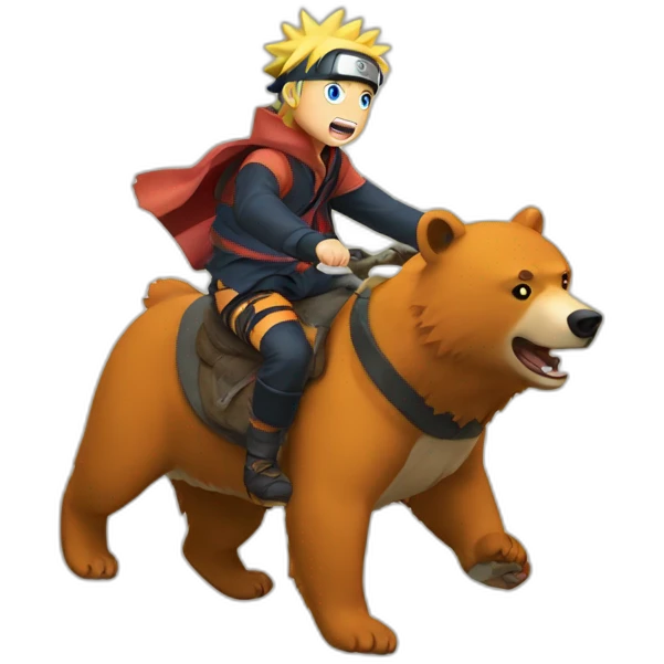 Naruto riding a bear emoji