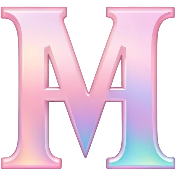 Iridescent pastel pink romantic formal elegant sophisticated cultured neat pretty beautiful Font setting icon with letter H emoji