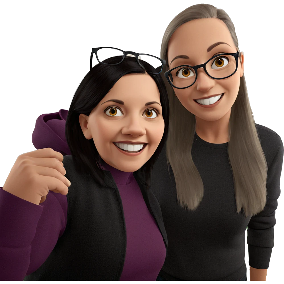 friendly girls with glasses emoji