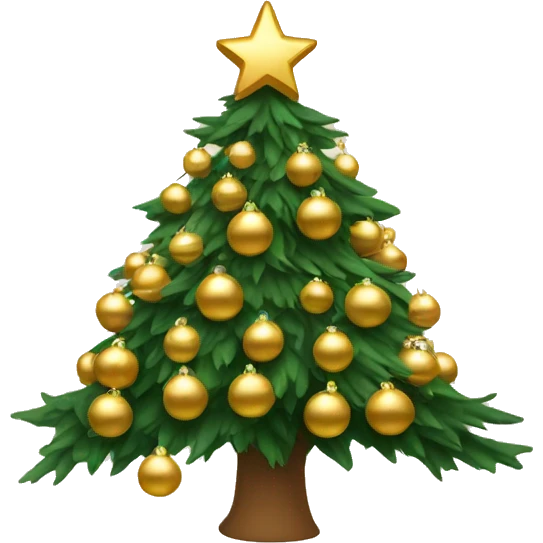 Christmas tree with gold baubles emoji
