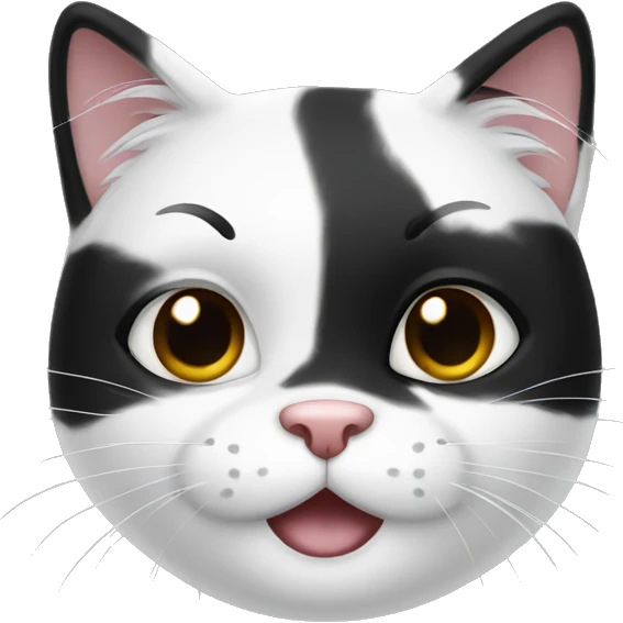 Cute black and white kitty  emoji