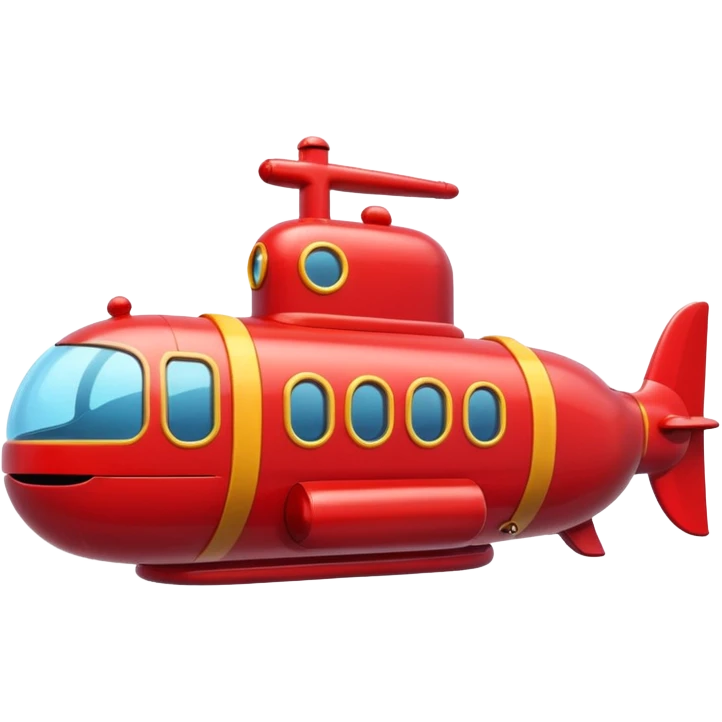A cute cartoonish red submarine with oversized windows and bubbly edges.
















 emoji