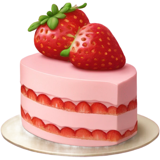 strawberry mousse cake  emoji