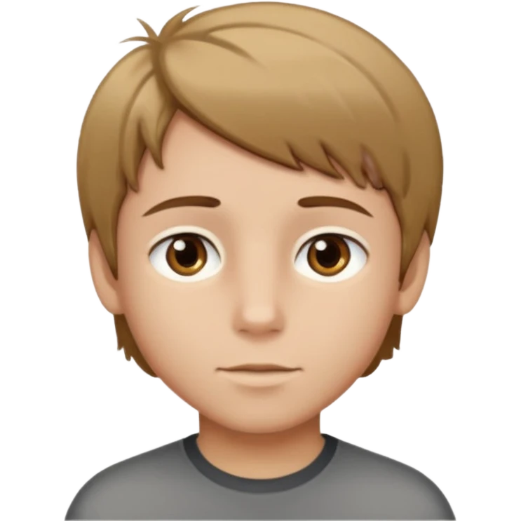 boy with brown hair and brown eyes short hair With blond tips emoji