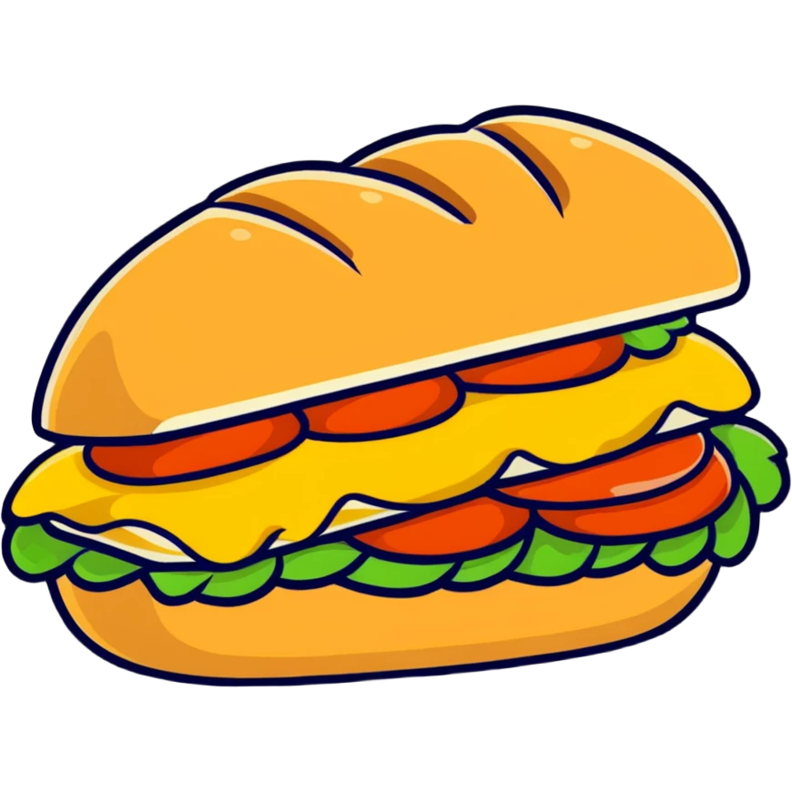 ciabatta sandwich with chicken emoji