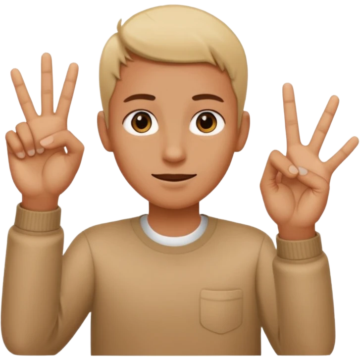 The index fingers of both the hands should be upward emoji