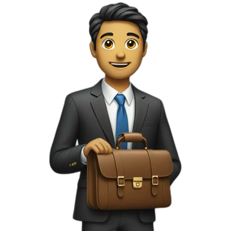 student in a suit and a briefcase emoji
