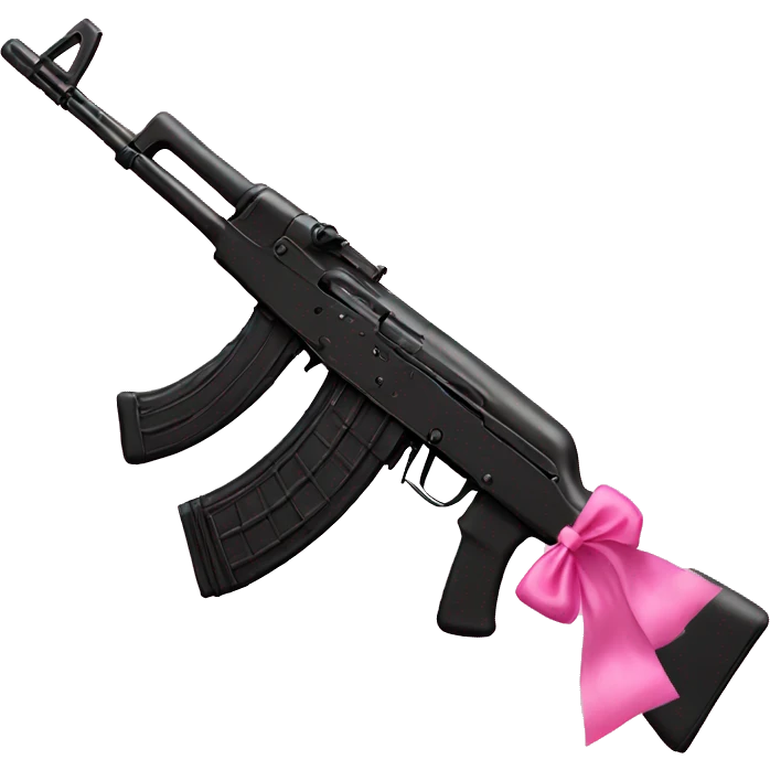 All black Ak47 with pink bow on it  emoji