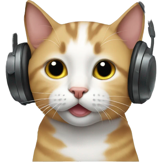 cat with headphones  emoji