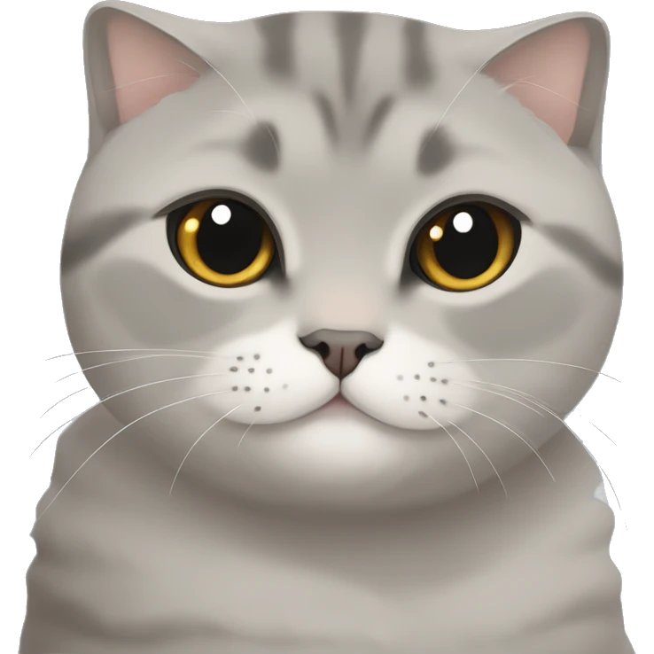Grey Scottish fold cuddle with a beige British shorthair  emoji