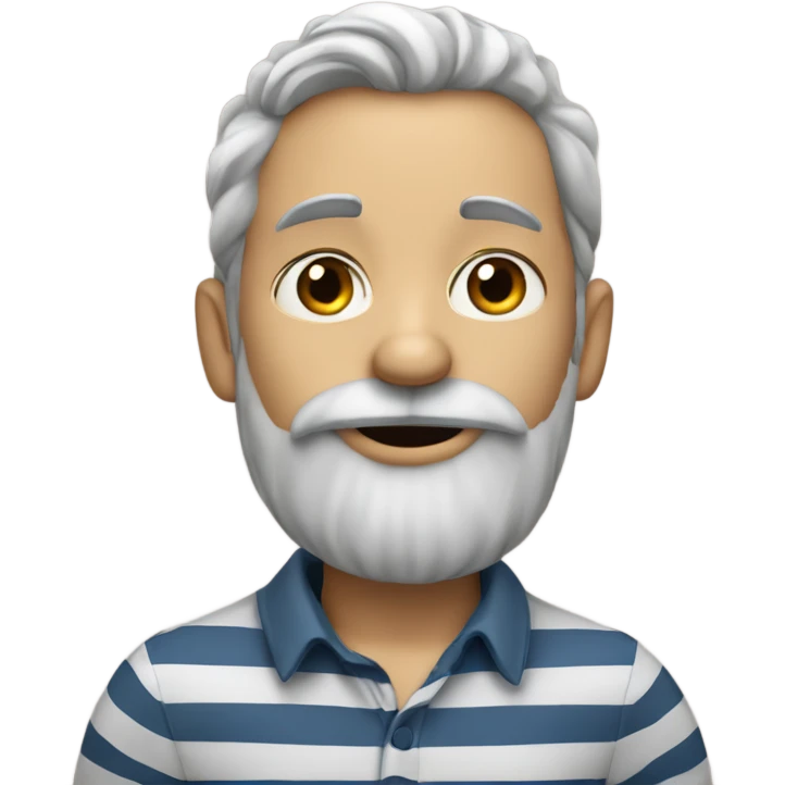 bearded man in striped shirt blowing kiss emoji