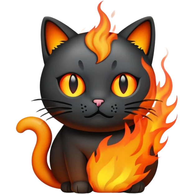cat on fire emoji