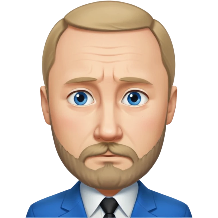sad face of putin with a hitler-style beard emoji