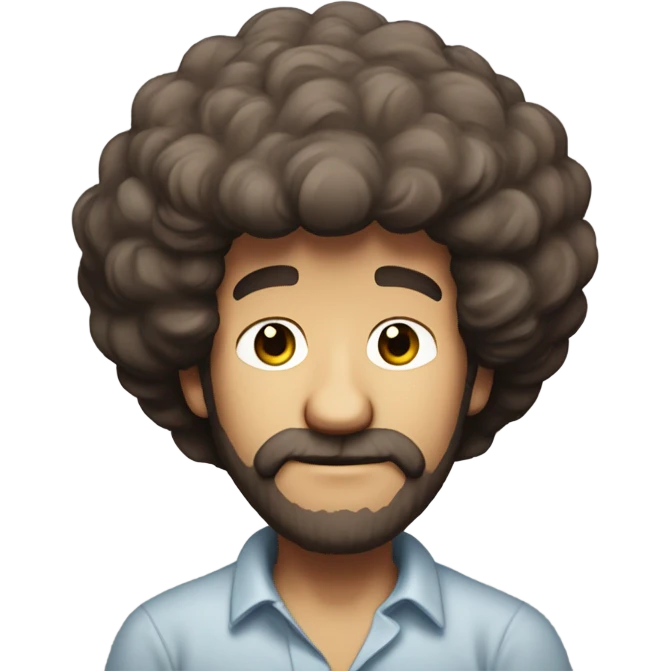bob ross touching his chin emoji