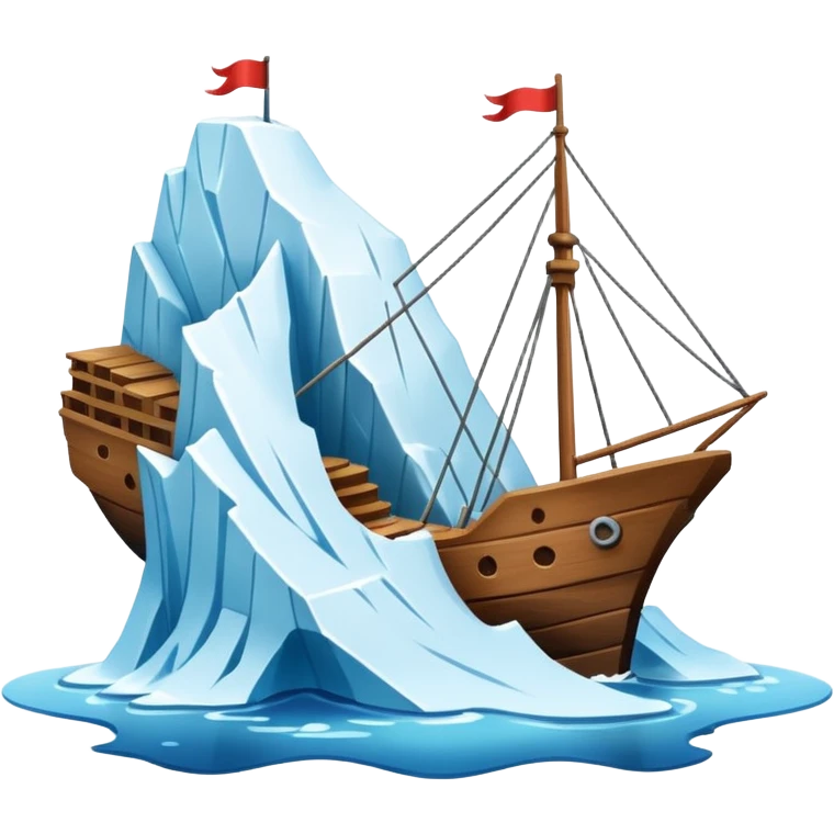 Ship on water hitting iceberg  emoji