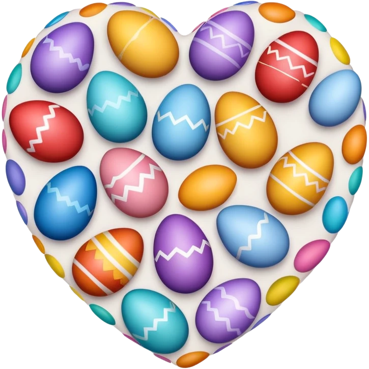make a real heart shape. easter eggs emoji