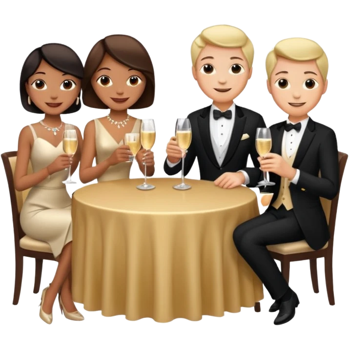 people sitting at a table at a fancy dinner emoji emoji