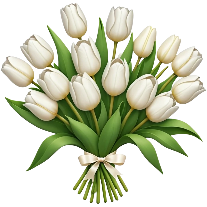 white tulip bouquet  emoji