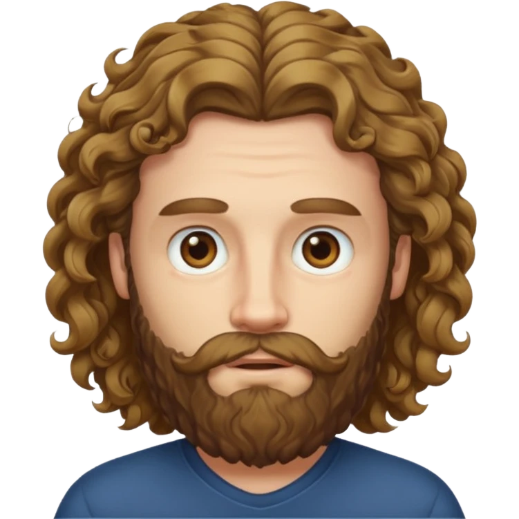 white bearded and curly long haired emoji
