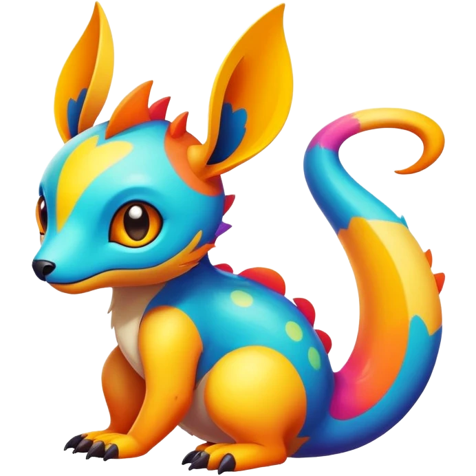 colorful vibrant Fakémon-creature with random markings emoji