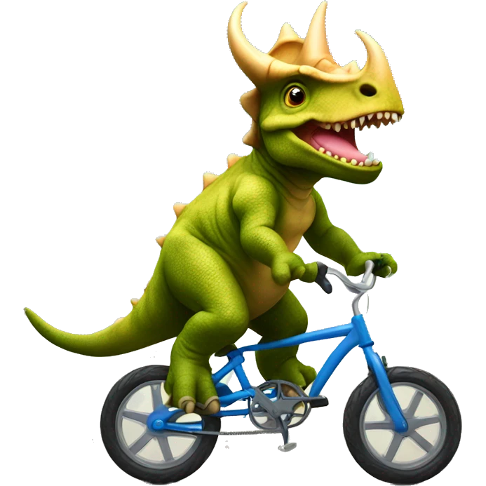 Triceratops riding bike emoji