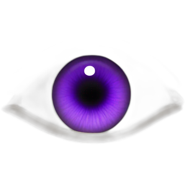 a very powerful male eye with a violet iris showing serious emotion emoji