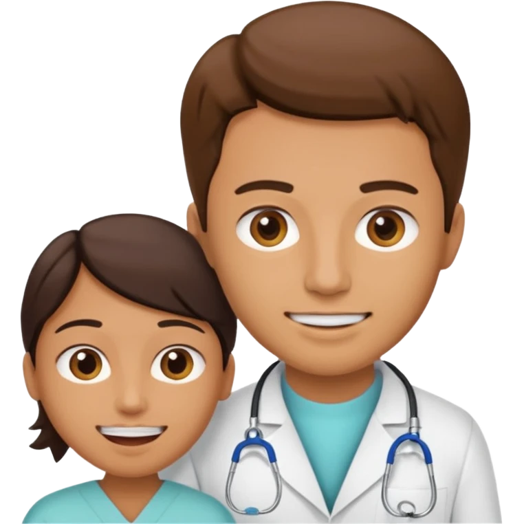 Dentist with patient emoji