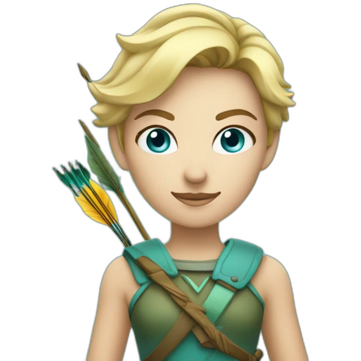 Female blond hunter with arrow,light cyan eyes emoji
