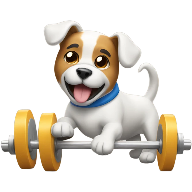 Dog working out emoji