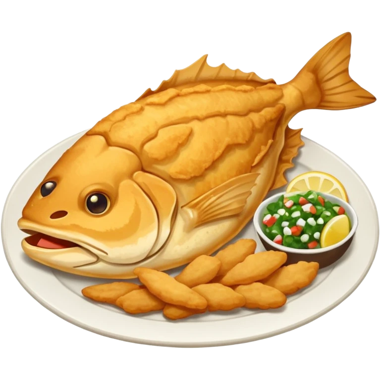 dishes with catfish emoji