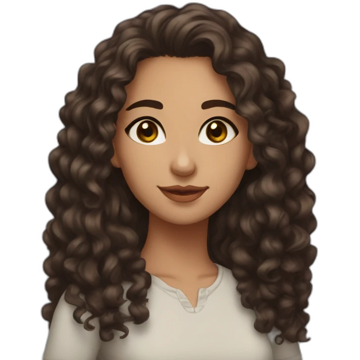 19 year old maghrebian dark long curly haired girl with brown eyes emoji