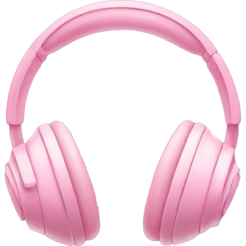 wireless all soft pink headphones icon style emoji