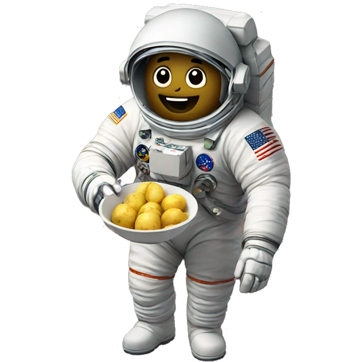astronaut eating potatoes emoji