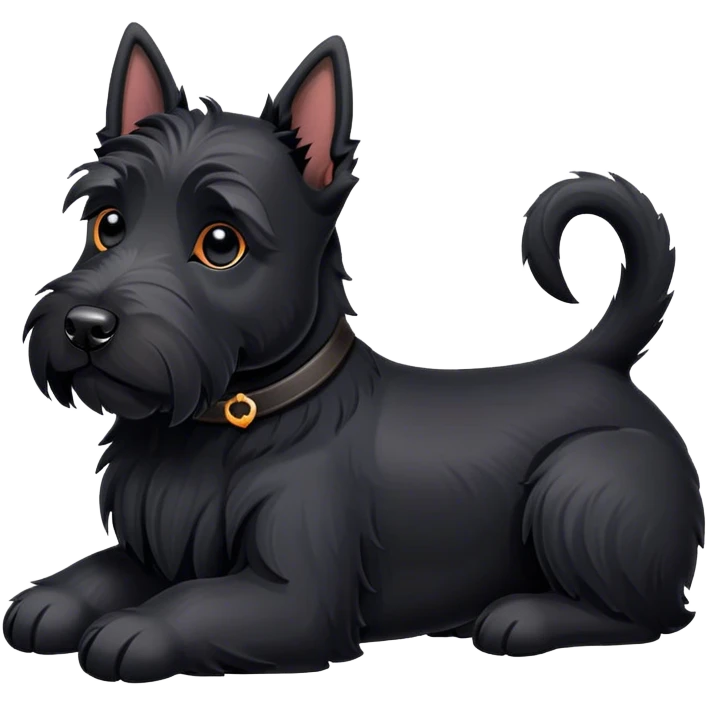 Black Scottish terrier relaxing  emoji