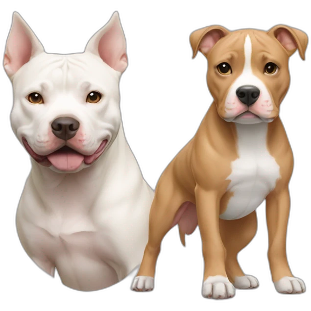 fawn and white colored pitbull emoji