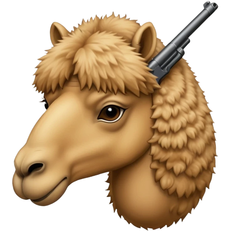 Camel with a gun to its head emoji