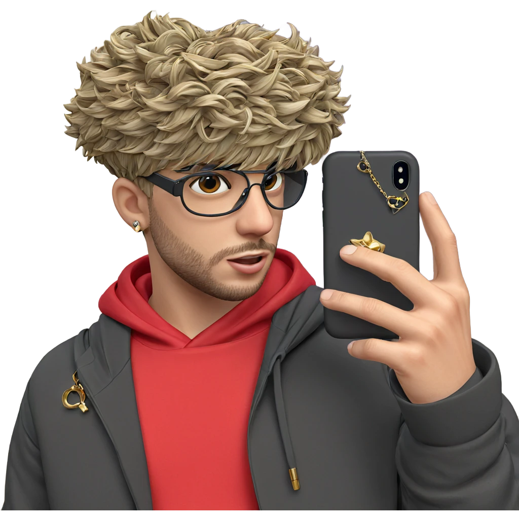 hooded boy with jewelry emoji