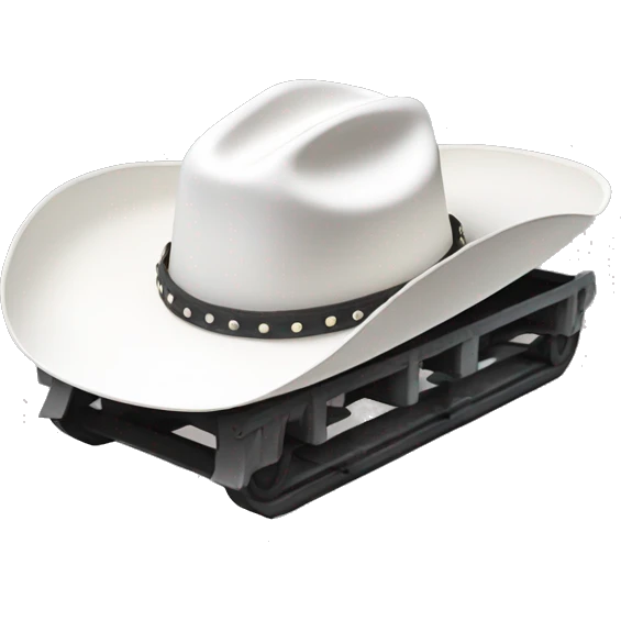 flatbed with white cowboy hat ontop emoji