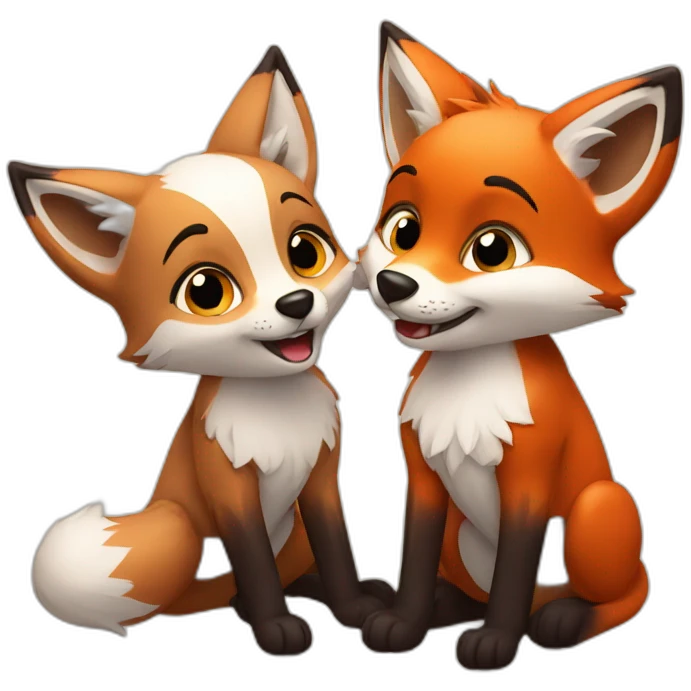 Loving foxes emoji