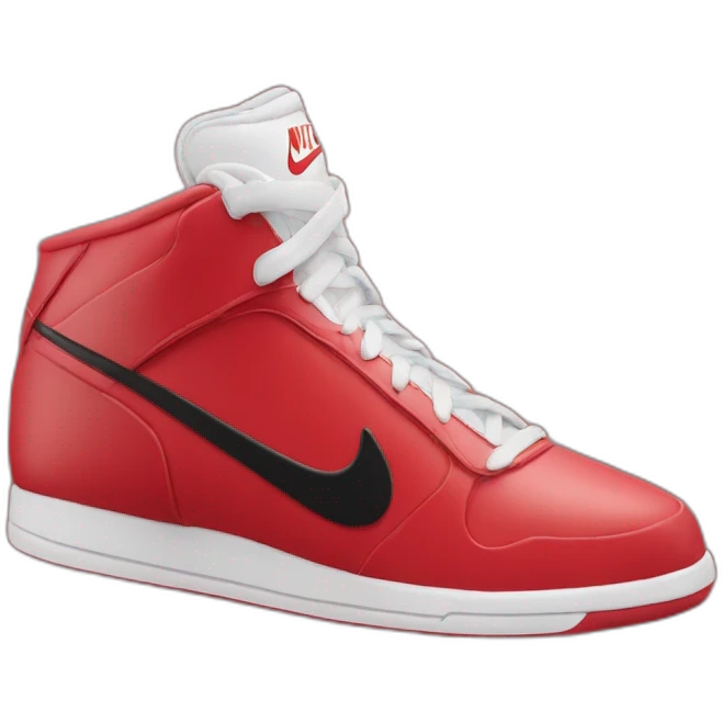 Chaussure Nike rouge avec le logo en noir emoji