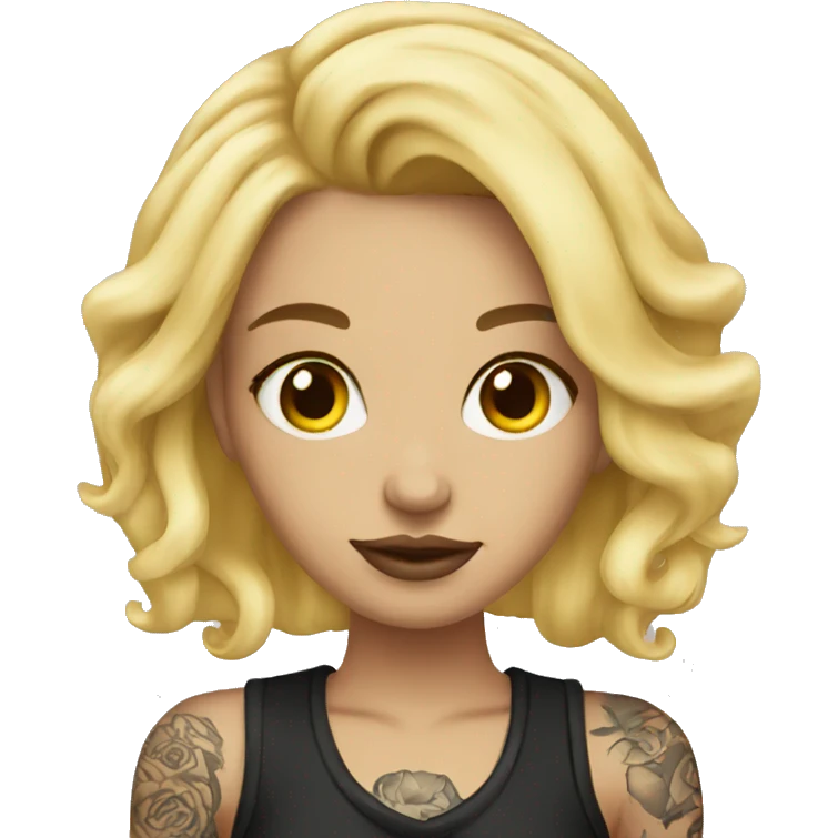 blonde girl tattooed emoji