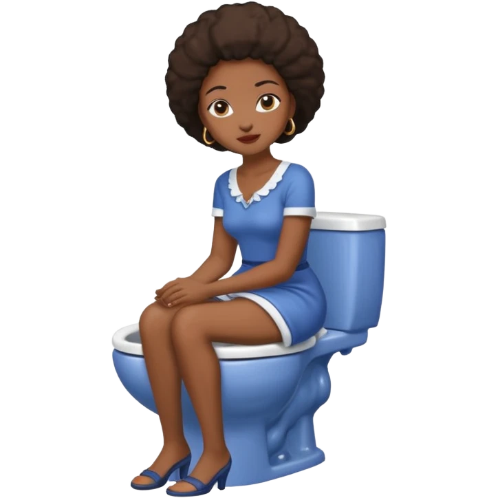 African American lady sitting in toilet emoji