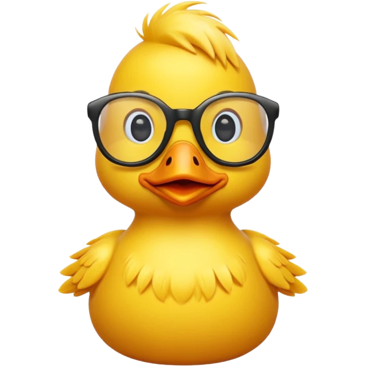 dame un pato amarillo con lentes de sol emoji