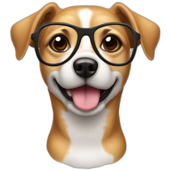 Chien avec des lunettes emoji