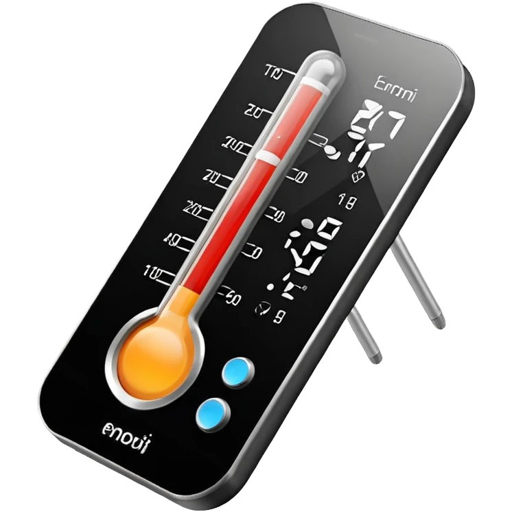 digital thermometer with display emoji