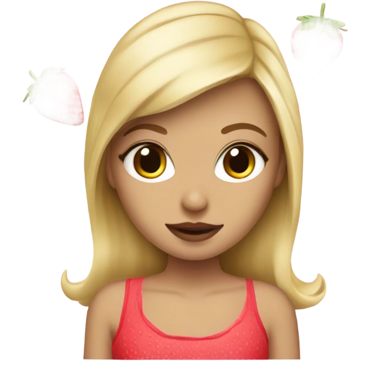 strawberry coquette blonde girl emoji
