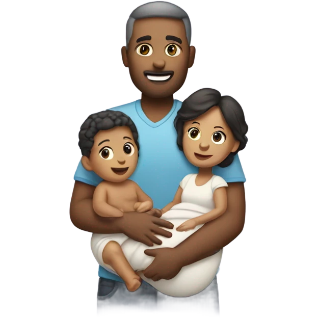 Mother father with new baby emoji