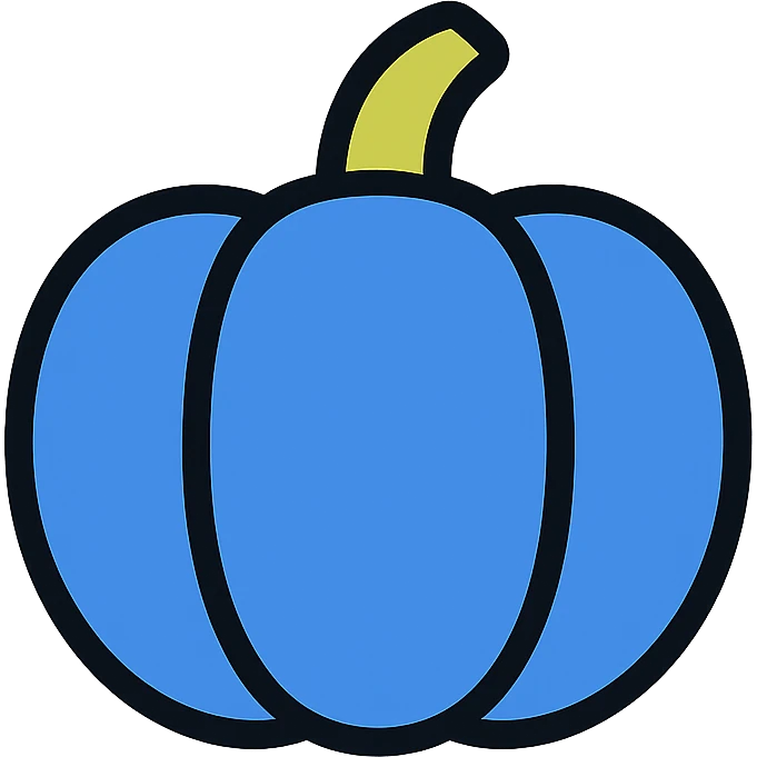 blue pumpkin icon with color outline emoji