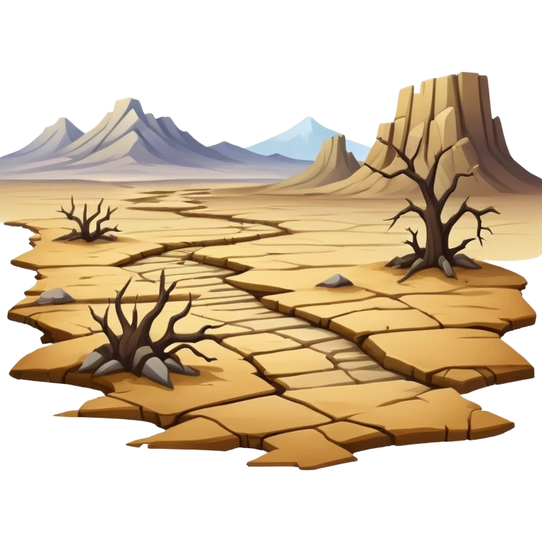 Dead dry deserted crumbling scenery  emoji
